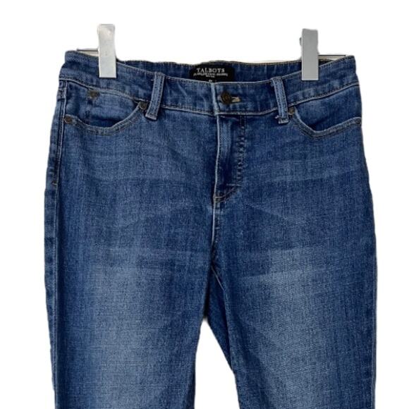 Talbots Women’s Jeans Flawless 5 Pocket Crop Raw Hem Mid Rise Size 4P - Picture 6 of 10